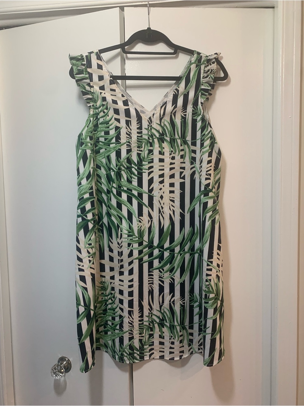 Carolina Belle Small Green Palm Stripe Dress